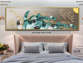 现代简约抽象羽毛床头装饰画