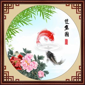 牡丹双鱼图