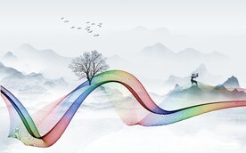 简约山水背景墙