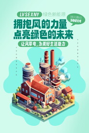 风力发电环保新能源海报