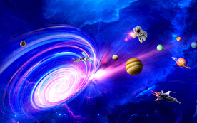彩色宇宙旋涡星空背景墙