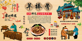 羊棒骨背景墙