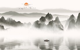 意境山水背景