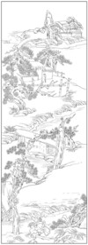 白描山水
