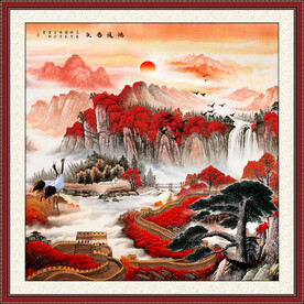 方形山水画