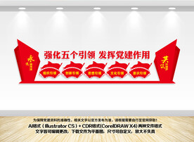 五个引领党建文化墙