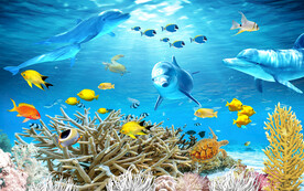 深海海底世界背景墙