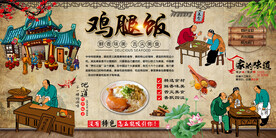 鸡腿饭背景墙