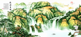 手绘国画山水