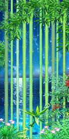 唯美梦幻天空竹林玄关