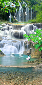 山清水秀流水生财山水玄关