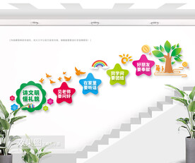 学校楼梯文化墙图片
