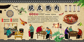 脆皮狗肉背景墙