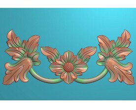 花草洋花门花贴花门板精雕浮雕图