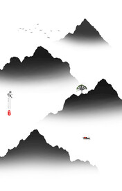 新中式现代水墨山水画