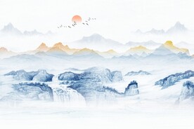 新中式金色山水
