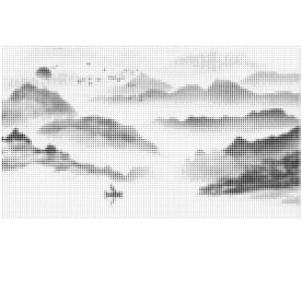 圆点山水激光镂空