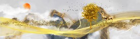 意境山水麋鹿画