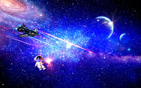 银河外太空陨石宇宙卫星背景