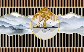 新中式背景墙 