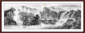 国画水墨国画山水