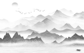 人气 中式灰色山水 TiF分层