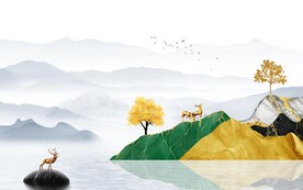 简约山水背景墙
