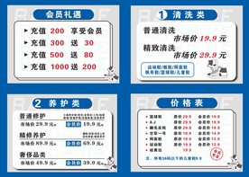 鞋店价格表