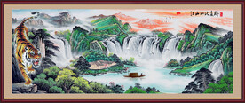 国画山水老虎