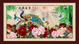 孔雀牡丹图