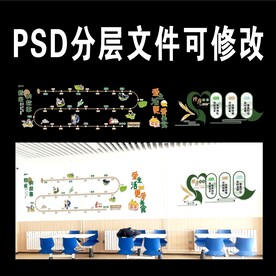 一粒米的故事 餐厅文化墙