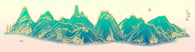 水墨线条山水画
