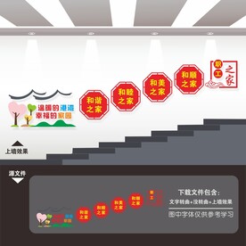 工会职工之家楼梯间楼道文化墙