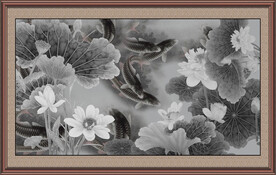 国画荷花 