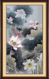 荷花鲤鱼图 