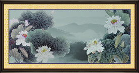 荷花国画 