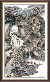 竖幅山水 