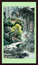 竖幅山水画 