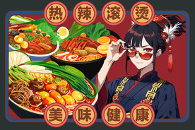 国潮风美食海报