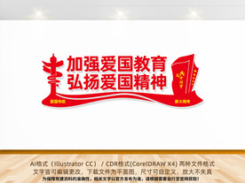爱国教育宣传墙