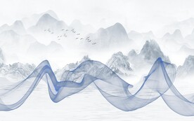 简约山水背景墙