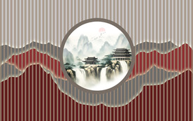新中式餐厅格栅背景墙