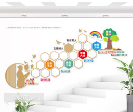 校园楼梯间照片墙