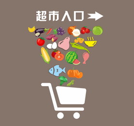 超市入口文化墙