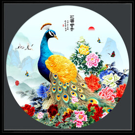 孔雀花开富贵
