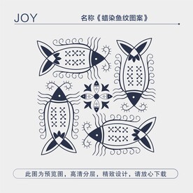 蜡染鱼纹图案