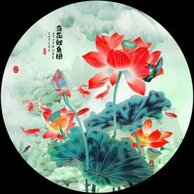 水墨国画荷花