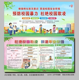预防校园暴力杜绝校园欺凌宣传栏