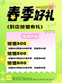 春季促销储值海报