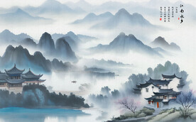 江南水乡背景墙